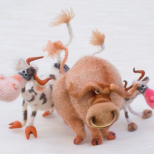 Set of 2 patterns Cow and Bull - Alejandro the Bull and Cow Anfisa - Pdf files by Pertseva Etsy