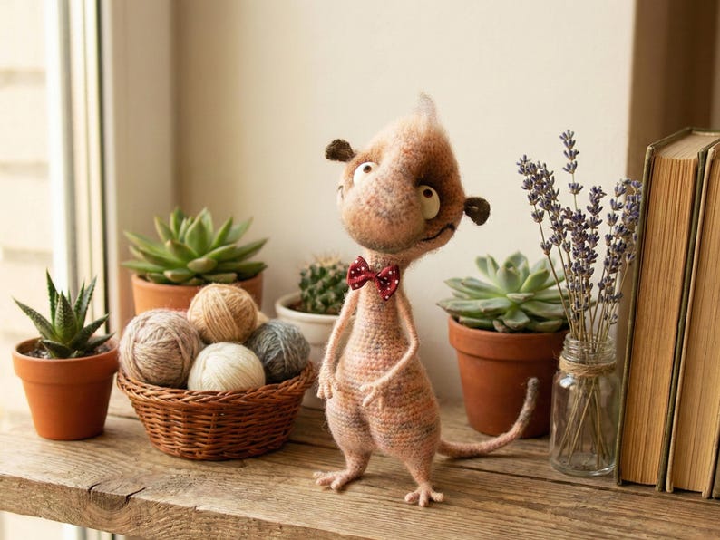 092 Funny Meerkat with wire frame - Amigurumi Crochet Pattern PDF file by Pertseva Etsy image 1