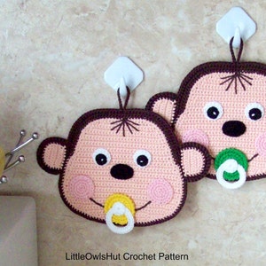 079 Crochet Pattern Baby monkey potholder or decor Amigurumi PDF file by Zabelina Etsy image 2