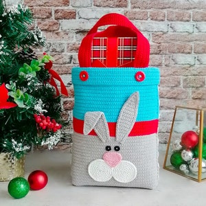Crochet Rabbit Bag Pattern – Easter Bunny Basket (PDF Pattern) [334 Zabelina]