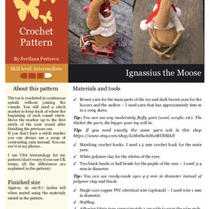 215 Crochet Pattern Ignassius the Moose deer Amigurumi soft toy PDF file by Pertseva Etsy image 2