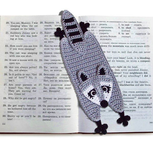 201 Crochet Pattern - Raccoon Applique, Bookmark or decor - Amigurumi PDF file by Zabelina Etsy