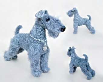 103 Crochet Pattern - Kerry Blue Terrier dog with wire frame - Amigurumi PDF file by Chirkova Etsy