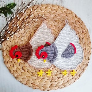 255 Crochet pattern Chicken Hen decor, potholder or decorative pillow Amigurumi PDF file by Zabelina Etsy image 8