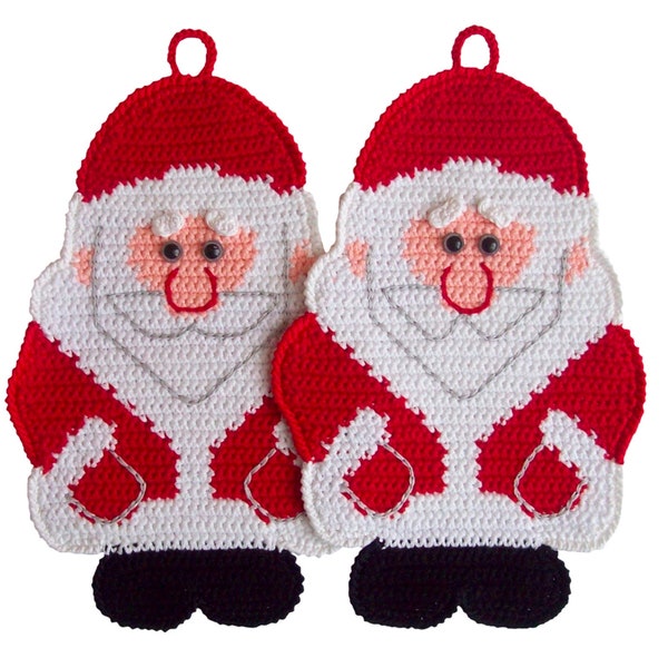 Santa Crochet Pattern – Christmas Decor, Potholder (PDF Pattern) [039 Zabelina]