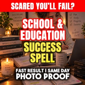 May include: A desk setup featuring a stack of books titled Good Grades, Bright Future, Self Discipline, Manifest Success, and You Can Do It, alongside a candle labelled Focus Believe Achieve and a mug with Better Grades Brighter Future text.