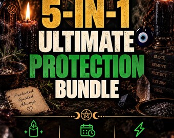 5-in-1 Ultimate Protection Spell Bundle | Evil Eye, Aura Cleansing, Return to Sender, Negative Energy Removal & Spiritual Shield | Same Day