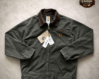 Vintage 80s Carhartt Detroit Duck Canvas Workwear Jacket - Size