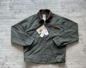 Reworked Vintage Carhartt Detroit Jacket: Moss Green Upcycled Workwear