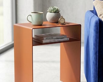 STUDIO 50 | Modern Steel Bedside Table | Minimalist Design Made in Italy | Handcrafted Industrial Furniture | 40x30x50cm
