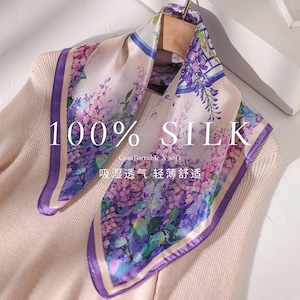 ラベンダーのシルクスカーフ - Etsy 日本