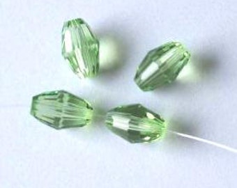 6 SWAROVSKI 5200 Barrel OLIVE Spacer Crystal Beads 9mm PERIDOT