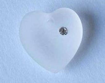 2 SWAROVSKI Vintage 6221/4 Heart Crystal Pendant 10m MATT FINISH