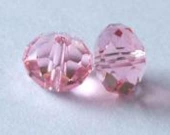 4 SWAROVSKI 5040 Donut Crystal Beads 8mm LIGHT ROSE