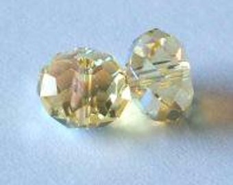 4 SWAROVSKI 5040 Donut Crystal Beads 8mm JONQUIL AB