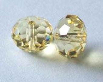 4 SWAROVSKI 5040 Donut Crystal Beads 8mm JONQUIL