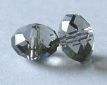 4 SWAROVSKI 5040 Donut Crystal Beads 8mm BLACK DIAMOND