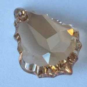 1 SWAROVSKI 6091 Flat Baroque Pendant Crystal GOLDEN SHADOW