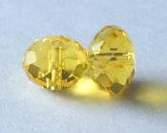 4 SWAROVSKI 5040 Donut Crystal Beads 8mm CITRINE