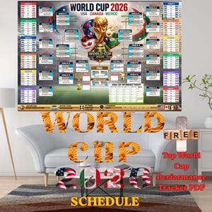 Calendario dei Mondiali di calcio 2026 / Tabellone del torneo di calcio compilabile (Download digitale)