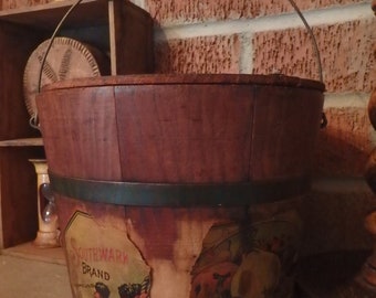 Antique Wood Preserve Pail Bucket