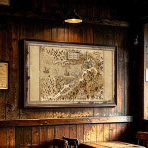 Hogwarts-karta vintageposter, canvastafsch, bred väggkonst, inflyttningspresent, modern väggkonst, sovrumsdekor