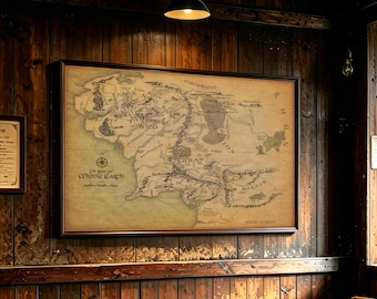 Middle Earth Map ,Horizontal Canvas Poster，Wide Wall Art，House warming Gift ，Modern Wall Art，Bedroom Decor