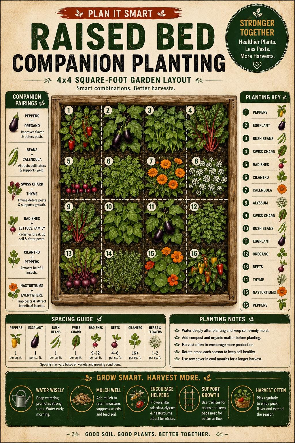 Companion Planting Printable - Etsy