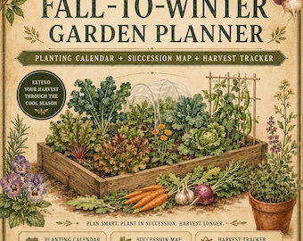 Zone 9 Fall Winter Garden Planner, Planting Calendar, Succession Map (PDF)