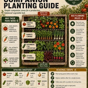 Companion Planting Chart Poster - Etsy