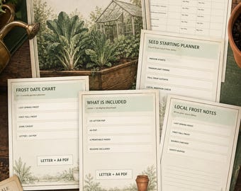 Frost Date Chart Printable | US Canada Garden Planner (Digital Download)