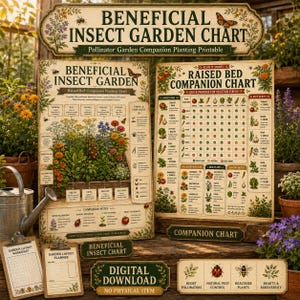Nützliche Insekten Garten Karte zum Ausdrucken | Hochbeet Mischbepflanzung, Bestäubergarten PDF Download