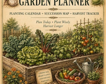 Zone 6 Summer Fall Garden Planner, Planting Calendar, Succession Map (PDF)