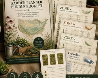 Zone-by-Zone Garden Planner Bundle | Planting Calendars, Layouts (PDF Letter + A4)