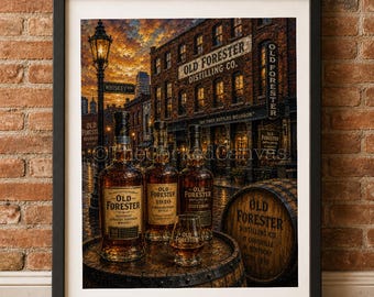 Dipinto della Old Forester Distilling Co.: Louisville Whiskey Row Art (Download digitale)
