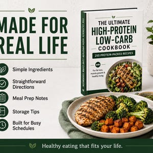 High-Protein Low-Carb Cookbook, 250 Recipes, Meal Plan (Digital Download) image 6