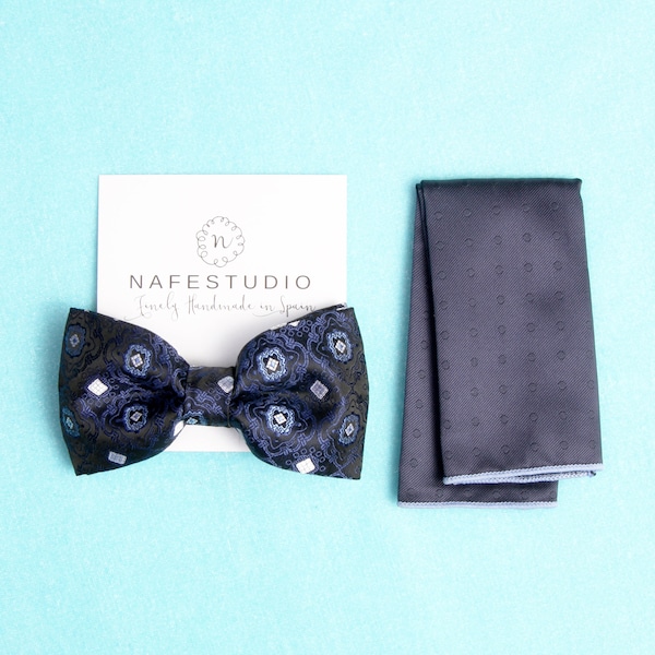 Men's Bow Tie Pre-tied Bow Tie For Men - Navy Blue Bow Tie - Mens Gift Wedding Gift For Groom Gift For Father