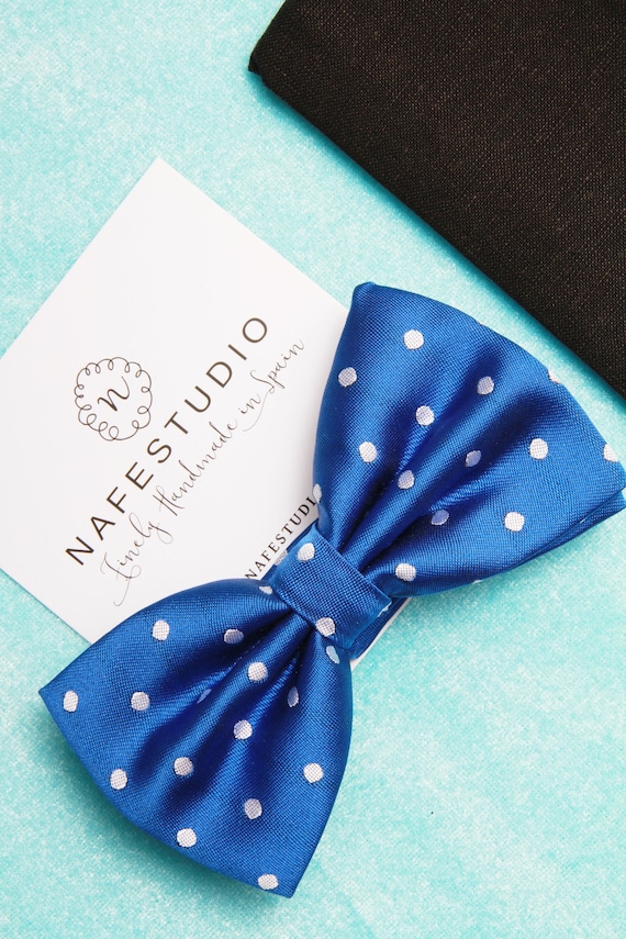 Men/'s Bowtie Navy Blue Pink Polka Dots Groomsmen Wedding Prom Self Tied Bow Tie