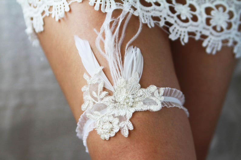 Bridal Garter Wedding Garter Belt Luxury Ostrich Feather Etsy Canada