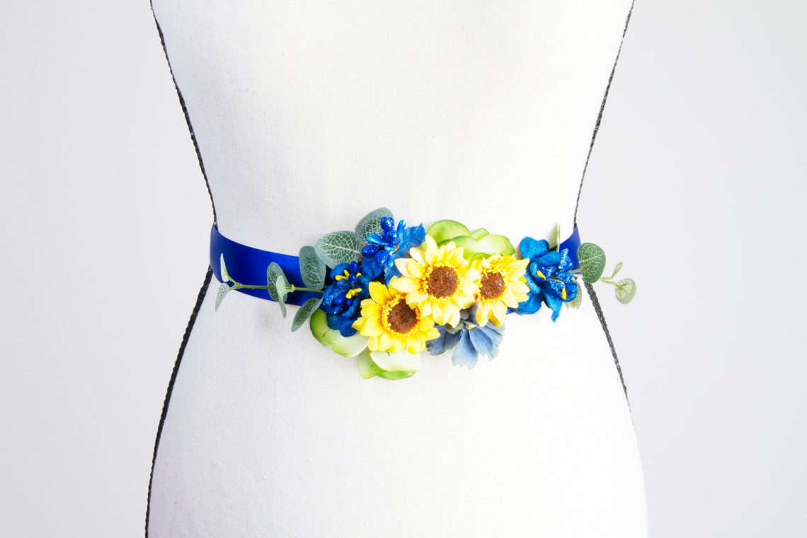 Sunflowers Wedding Dress Sashes Belts Bridal Sash Belt Royal Etsy
