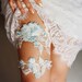 Wedding Garter Set Bridal Garter Belt - Ivory Blue Garter Lace Garters Belts - Keepsake Garter Toss Garter - Something Blue Garter Set 