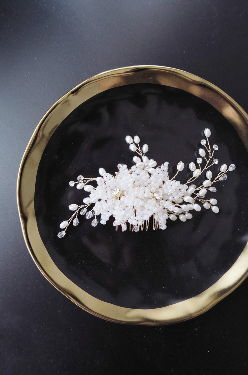 Wedding Headpiece Bridal Flower Hair Comb Bridal Hair Accessories Bridal Headpiece Flower Hair Comb Bridal Comb Bridal Shower Gift