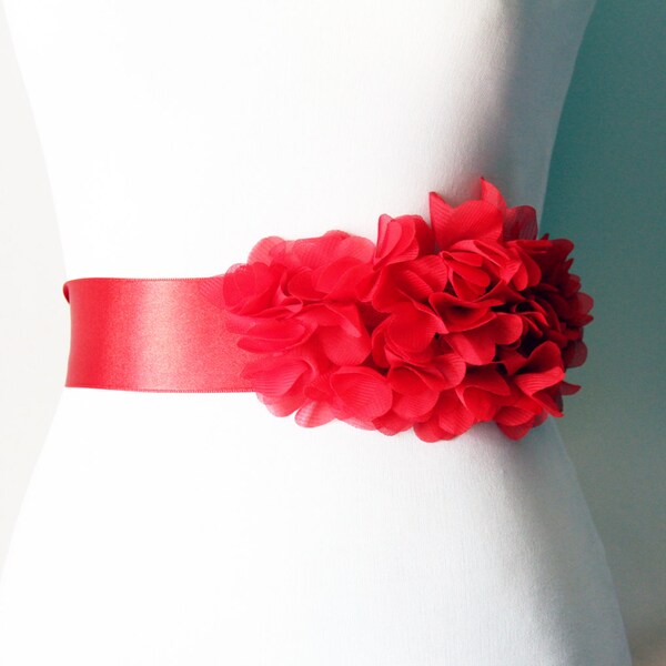 Red Bridal Sash Etsy