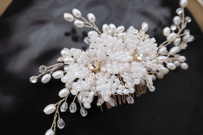 Wedding Headpiece Bridal Flower Hair Comb Bridal Hair Accessories Bridal Headpiece Flower Hair Comb Bridal Comb Bridal Shower Gift