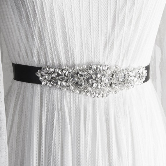 black belt wedding dress