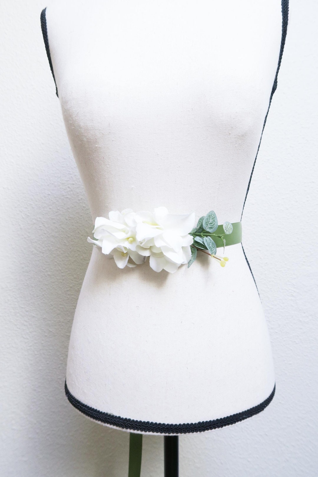 Orquídea Pleated Belt in Satin Green