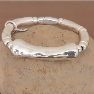 silver bracelet for woman chunky bracelet bone style silver plated high quality hypoallergenic properties secure closure  woman best gift