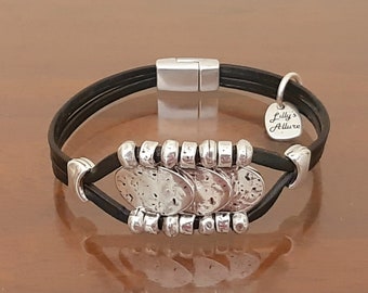 Leather bracelet for women unique design napa leather best gift for woman