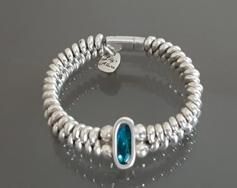 Swarovski bracelet  crystal jewelry beaded silver bracelet wedding bracelet gift for her Swarovski jewelry