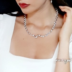Sterling silverPlated Rolo Chain Necklace: Chunky 9mm Round Link
